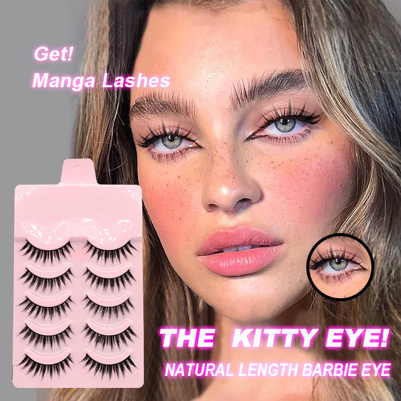 5 Pairs Manga Lashes New Arrival Anime Cosplay Natural Wispy  Korean Makeup Artificial False Eyelashes